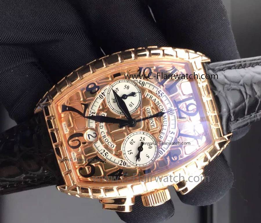 Frank Muller GOLD CROCO Rose Gold Mens Limited edition Replica
